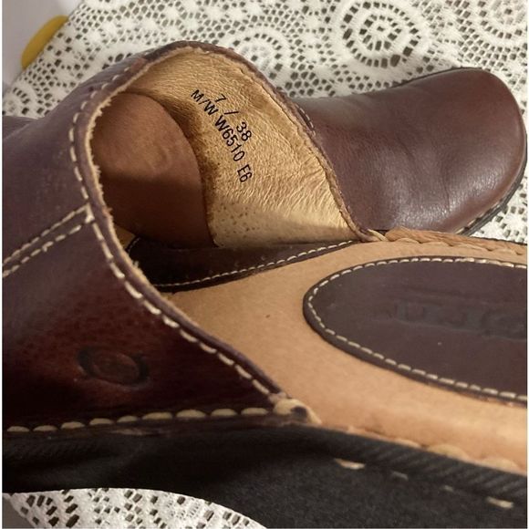 Born Brown Mule Leather Size 7 NICE! 🍒🌸 - Picture 2 of 16